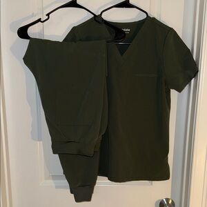 Mandala Olive Green Scrub Set